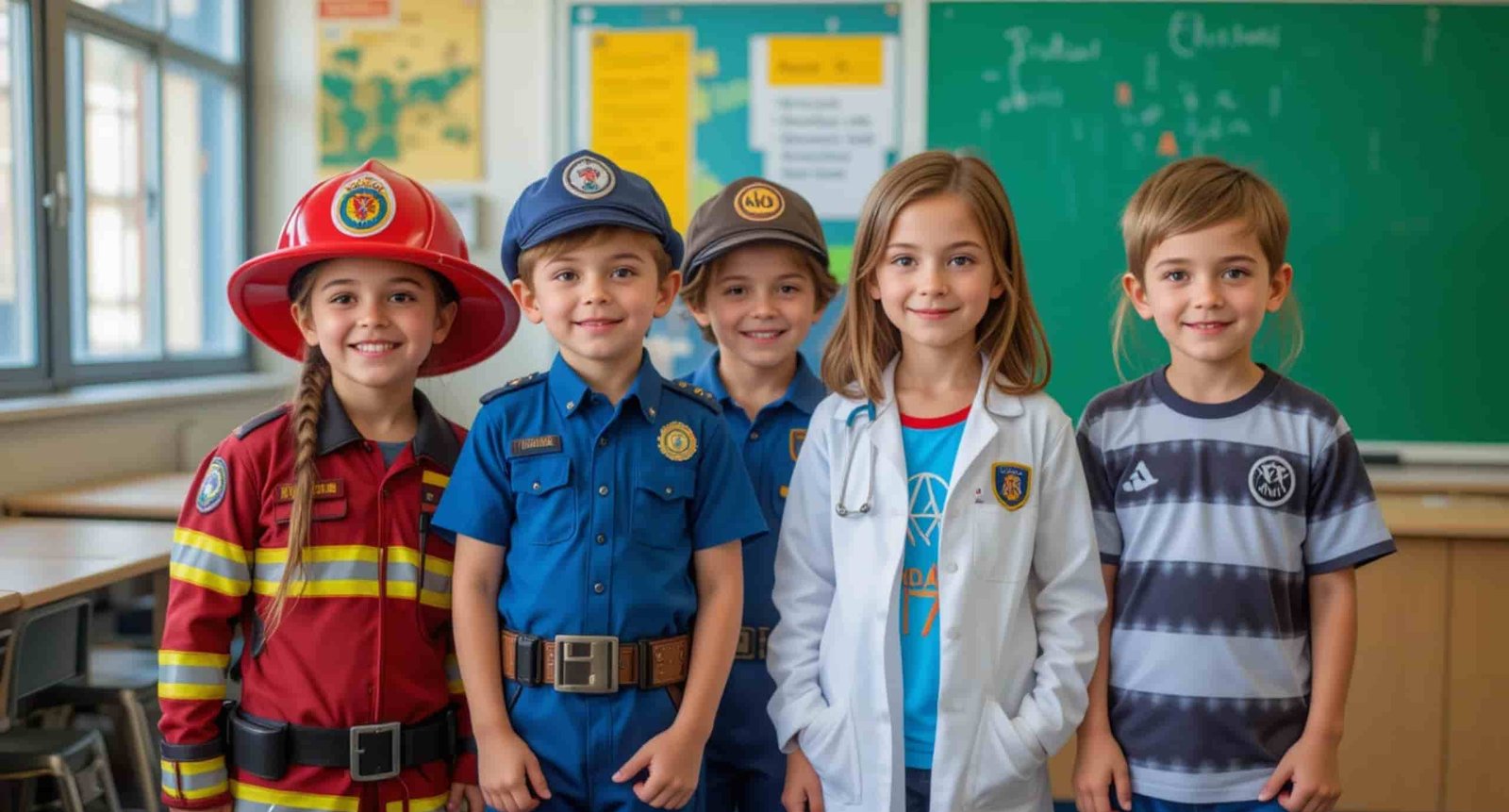 Niños decidiendo que oficio o profesión tendrán en el futuro.